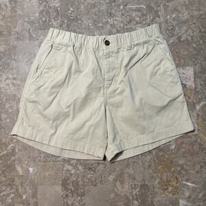 Bear Bottom Shorts Mens Large 5.5" Tan Cotton Elastic Waist Beach Cookout